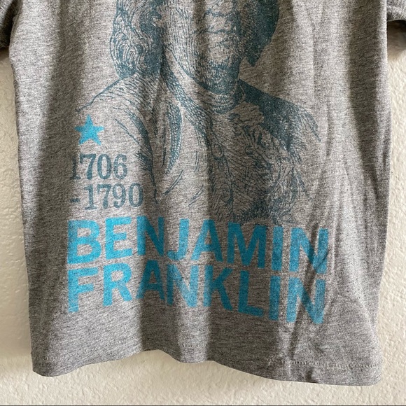 Kids Benjamin Franklin Gray T-shirt EUC Size L (8) - Picture 3 of 5